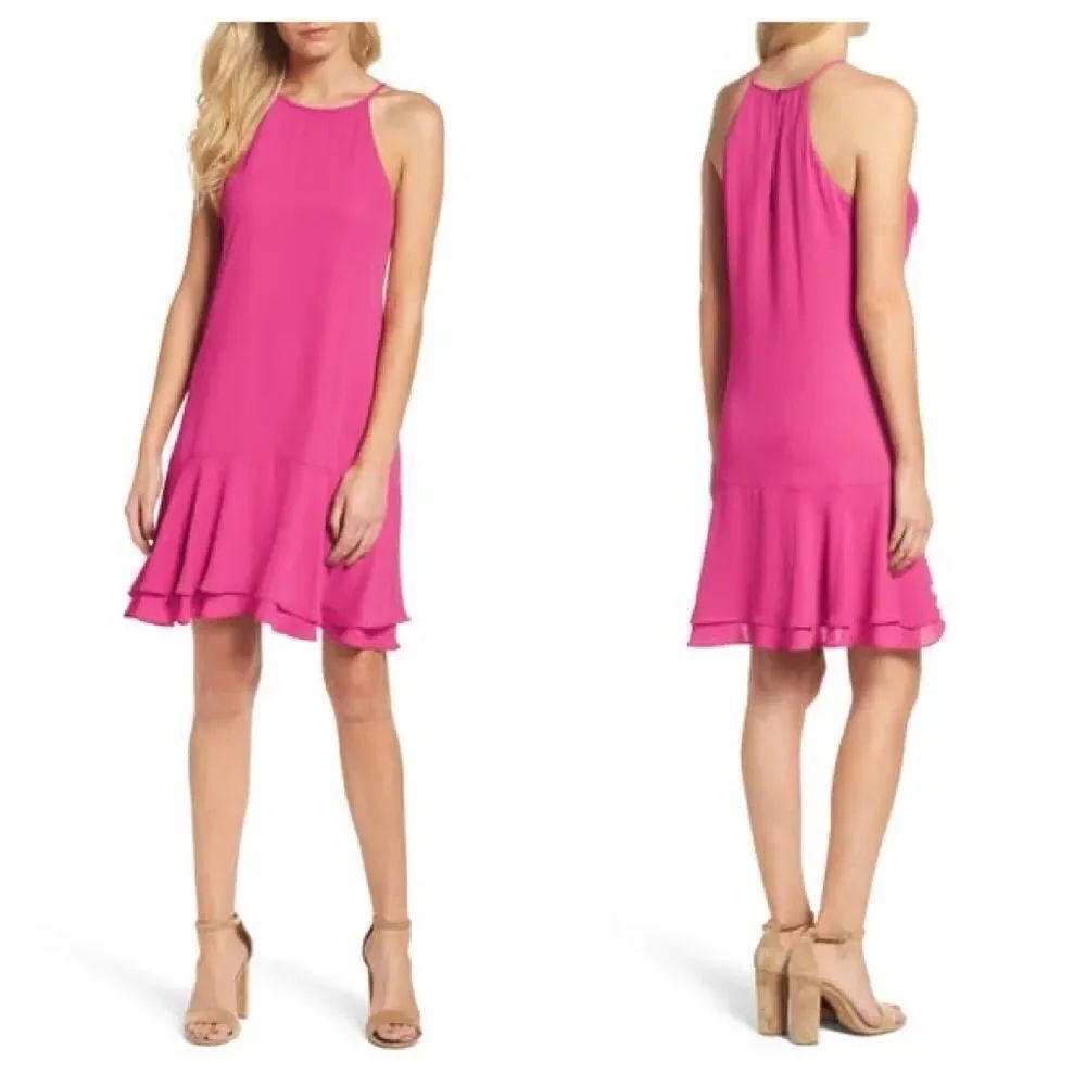 Charles Henry Tiered Shift Dress Sz S